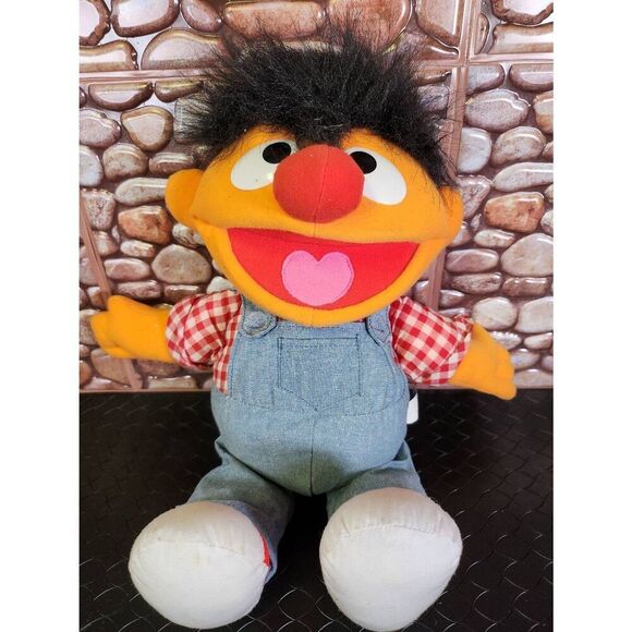 Vintage Playskool Ernie From Sesame Street Singing Stuffed Animal Plush B12 - Picture 1 of 8
